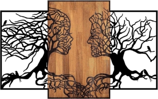 dekoratives Wandaccessoire aus Holz, 'Tree Love', 79 x 3 x 125, Schwarz, Nussbaum