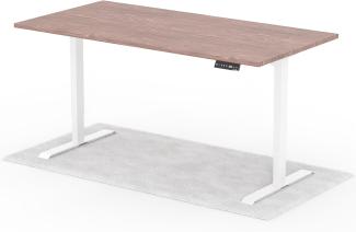 elektrisch höhenverstellbarer Schreibtisch DESK 180 x 90 cm - Gestell Weiss, Platte Walnuss