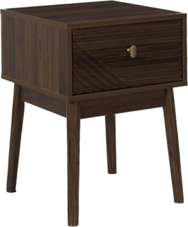 HOME DECO FACTORY, HD0559, Tiffany-Nachttisch, elegant aus braunem Holz, mit geräumigen Schubladen für praktische Aufbewahrung, ideal für Schlafzimmer oder Wohnzimmer, Maße 40 x 55 x 40 cm, braun