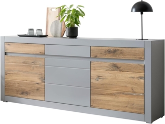 Sideboard Tamaris in grau matt und Eiche 217 cm