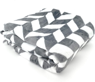 Wohndecke Soft Flanell Kuscheldecke Chevron Raute 150x200, heimtexland, super weich I wärmend I leicht I Allergiker geeignet