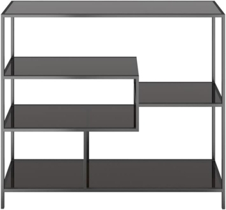 Regal Loft , Glas , Schwarz , 115 x 100 x 30 cm