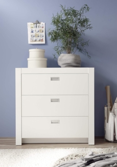 Kommode Schubladenkommode Stauraumkommode Wohnwand Anbauwand Wäschekommode ALASKA Weiß