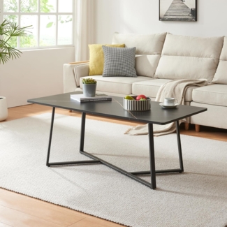 Couchtisch Riskiften 120 x 60 x 48 cm Marmoroptik, schwarz [en. casa]