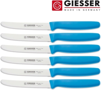 Giesser Messer Tomatenmesser Allzweckmesser Brötchenmesser 8365 wsp 11, Spülmaschinenfest, langlebig, 3 mm Wellenschliff extrem scharf