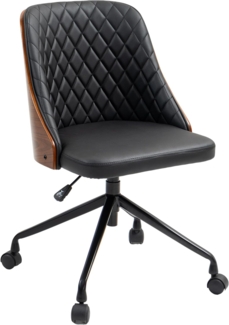 Vinsetto Bürostuhl Schreibtischstuhl Drehstuhl Home-Office-Stuhl höhenverstellbarer ergonomisch 360°-Drehräder Schaumstoff Kunstleder Schwarz 48,5 x 54,5 x 81-87 cm