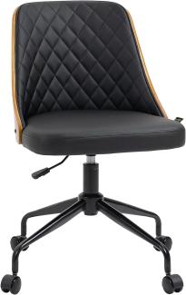 Vinsetto Bürostuhl Schreibtischstuhl Drehstuhl Home-Office-Stuhl höhenverstellbarer ergonomisch 360°-Drehräder Schaumstoff Kunstleder Schwarz 48,5 x 54,5 x 81-87 cm