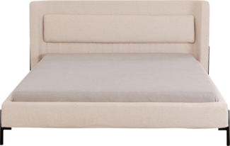 Kare Design Doppelbett Tivoli, beige, Polsterbett mit Kopfteil und Stützkissen, Fleck- und wasserabweisender Stoff, 160x200 cm