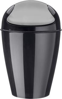 koziol Schwingdeckeleimer 12 L Del M, Kunststoff, solid schwarz, 29 x 29 x 44,5 cm
