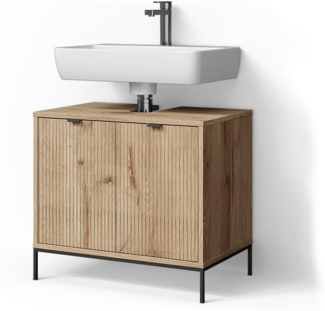 Livinity® Waschbeckenunterschrank ATERNO, Viking Oak, 60x63 cm mit 2 Türen