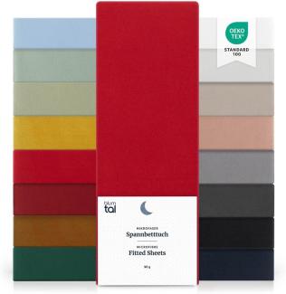 Blumtal® Spannbettlaken 140x190 cm - Bettlaken 140x190 aus Microfaser - Oekotex zertifiziertes Spannbetttuch 140x190 - Spannbettlaken 140x190 / Spannleintuch 140x190 - Bettlaken - Fitted Sheets - Rot