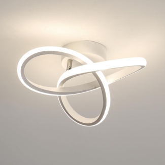 Goeco LED Deckenleuchte 22W, 2500LM, Neutrales Licht 4500K, Weißer Kronleuchter, LED, Neutrales Licht, für Schlafzimmer, Wohnzimmer & Flur