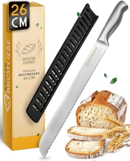 Krustenzauber Brotmesser Brotmesser mit Wellenschnitt aus Edelstahl - 20 & 26cm Küchenmesser