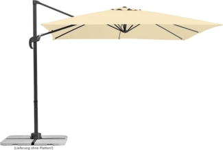 Sonnenschirm Rhodos Junior 270x270/8 quadratisch, ca. 270 x 270 cm natur