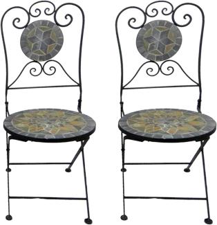 2er Mosaik Klappstuhl Bistrostuhl Balkonstuhl Gartenstuhl Stern Design