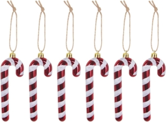 TrendLine Zuckerstangen aus Kunststoff 12cm 6 Stück Candy Cane Weihnachtsdeko