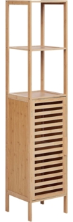 Beliani 'OWASSO' Badregal, Bambusholz natur, 32 x 30 x 145 cm