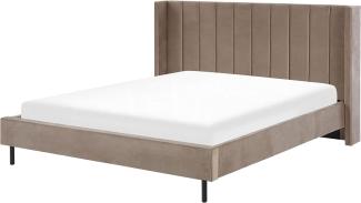 Bett mit Lattenrost VILLETTE 180 x 200 cm Samtstoff Taupe