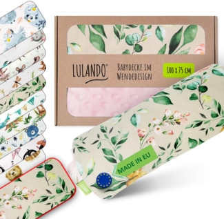 LULANDO® Babydecke 100x75 cm Kuscheldecke Krabbeldecke Spieldecke aus 100% Baumwolle - Standard 100 von Oeko-Tex - Antiallergisch - Hergestellt in der EU