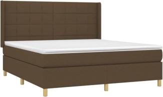 vidaXL Boxspringbett mit Matratze Dunkelbraun 180x200 cm Stoff 3132012