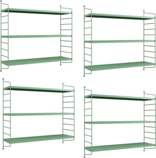 Modulares Wandregal Strängnäs 4er Set Pastellgrün [en. casa]