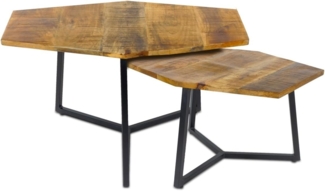 Amagohome Couchtisch Couchtisch Set 2 Stück Wohnzimmer Beistelltisch Satztisch Gestell Meta