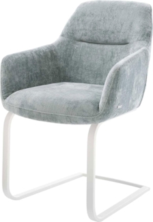 Freischwinger Pejo-Flex Chenille Pastellblau Freischwinger flach Weiß Taschenfederkern