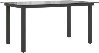vidaXL Gartentisch Schwarz 150x90x74 cm Aluminium und Glas 42788
