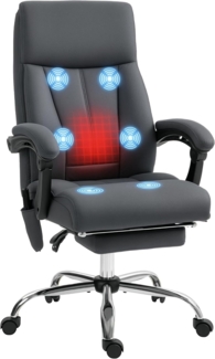 Vinsetto Schreibtischstuhl Bürostuhl mit Wippfunktion, Massagesessel (Chefsessel, 1 St), 120 kg Belastbar, Dunkelgrau