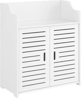 Badezimmerschrank Trosa 72x60x32 cm WPC Weiß en. casa