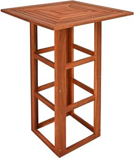 Casaria Stehtisch Akazie (1-St), Holz 110cm Hoch 75x75 cm Eckig Indoor Outdoor Bistrotisch Biertisch