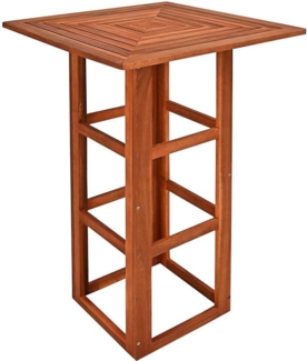 Casaria Stehtisch Akazie (1-St), Holz 110cm Hoch 75x75 cm Eckig Indoor Outdoor Bistrotisch Biertisch