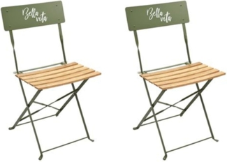 HOME DECO FACTORY - HD7245 – Set mit 2 Klappstühlen Bella Vita Grün Khaki für den Außenbereich