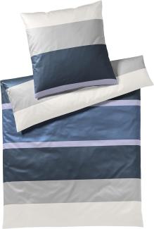 Bettwäsche JOOP! Comfort Satin Bettwäsche Mood 4095-22 Blau Grau Weiß 135x200, JOOP!, 2 teilig