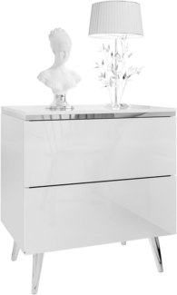 Lookway Nachttisch AURORA II SILVER mit LED‑Beleuchtung (1x Nachttisch), Breite: 50 cm