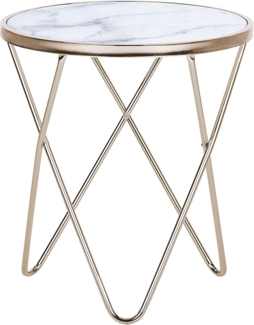 Beliani 'Meridian II' Couchtisch, Glas/Metall, Gold, 50 x 55 cm