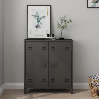 Metallschrank Oripää 90x80x33 cm Schwarz [en. casa]