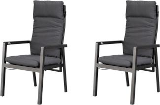 Gardissimo verstellbarer Aluminium Diningsessel / Stapelsessel "Ontario" 6er-Set, anthrazit