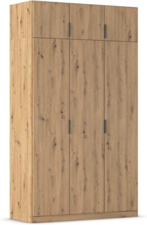Rauch Möbel Lagoa, Kleiderschrank, Garderobe für Schlafzimmer, Kinderzimmer, Jugendzimmer 6-türig, mit Zubehör Premium, Farbe Eiche Artisan, Holz, Breite 136