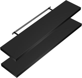 Casaria Wandregal, Schwarz mit Halterung 50-110 cm Schwebend 15 kg Tragkraft Küche