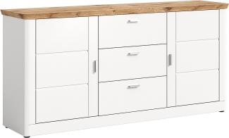 Sideboard Michigan groß | weiß / Viking Oak