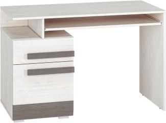 Schreibtisch "Blanco" Schülerschreibtisch 119x55 cm Pinie weiß grau MDF