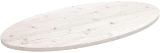 vidaXL Tischplatte Weiß 110 x 55 x 2,5 cm Massivholz Kiefer Oval