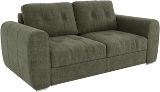 Vente-unique - Schlafsofa mit Matratze 3-Sitzer - Stoff - Grün - Liegefläche 140 cm - Matratze 14 cm - BOLIPO