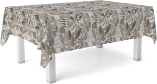 Wachstuchtischdecke, Mandarine, Braun, 200x140 cm