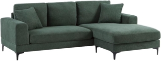 Vente-unique - Ecksofa - Ecke wechselbar - Strukturstoff - Grün - JAMOLO