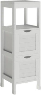 Vicco Midischrank Weiß 30 x 89 cm mit 2 Schubkästen, Vilda