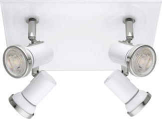 Eglo 95995 Badezimmerleuchte Spot Tamara 1 Stahl, Glas weiß, chrom GU10-LED 4X3W IP44 L:24cm H:26cm