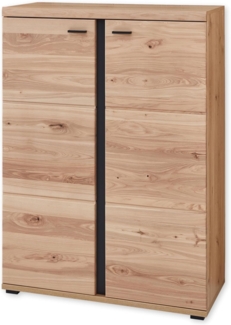 Aktenschrank in Altesche massiv, Old Artisan Oak Optik FSC-zertifiziert - Moderner Büroschrank mit 2 Türen - 90 x 124 x 38 cm (B/H/T)