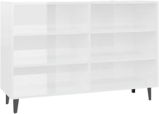 vidaXL Sideboard Hochglanz-Weiß 103,5 x 35 x 70 cm Spanplatte, Füße schwarz